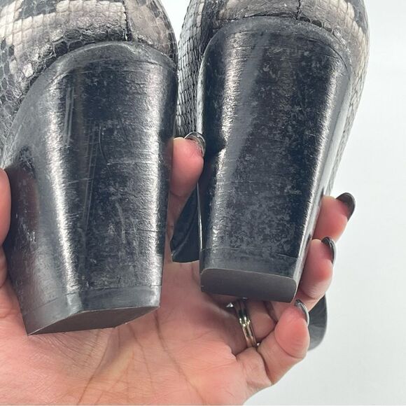 ALLSAINTS Rolene Animal Print Embossed Leather Western Block Heel Boots Size 7 - Picture 11 of 16